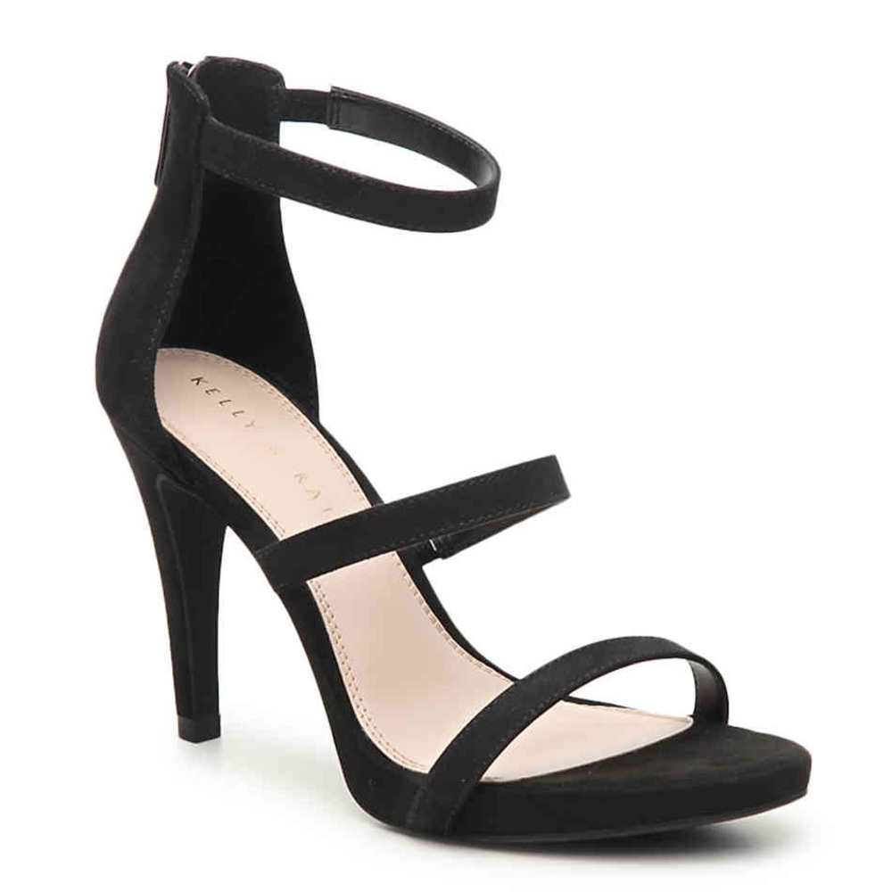 Kelly & Katie Courtnee Sandal in Black Faux Suede
